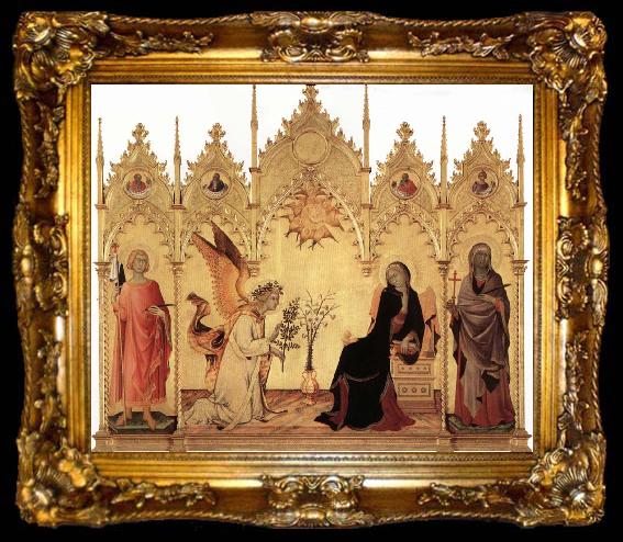 framed  Simone Martini Annunciation with Two Saints and Four Prophets, ta009-2